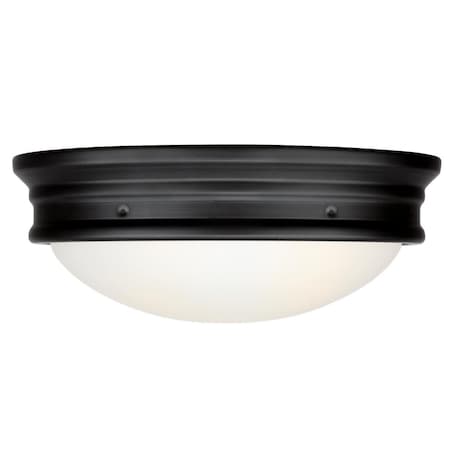 Westinghouse Fixture Ceiling Outdr Flush-Mount 60W 2-Light Meadowbrook 13In MtBlack Frost Glass 6578100
